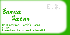 barna hatar business card